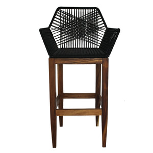 Banco de Bar Diamante Madera de Parota - Negro