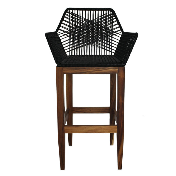 Banco de Bar Diamante Madera de Parota - Negro