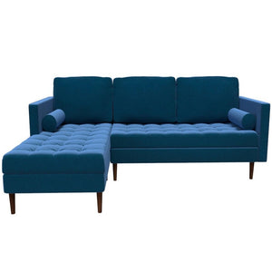 Sala Modular 3 Cuerpos Ortega Terciopelo - Azul Marino - Izquierdo