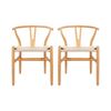 Set de 2 Sillas de Comedor Wishbone Réplica - Natural