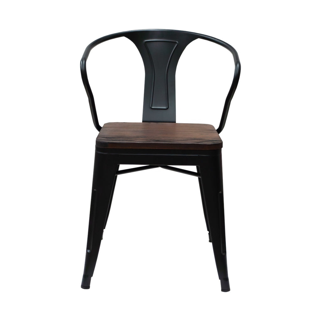 Silla Tolix Réplica Asiento de Madera con Brazos - Negro-Spaacio-Tienda-Diseño-Mexicano-envío-gratis-mexico