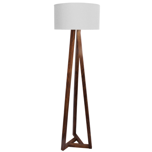 Lámpara de Piso de Parota Peñitas - Blanco