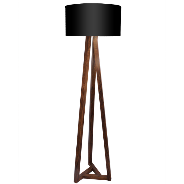 Lámpara de Piso de Parota Peñitas - Negro