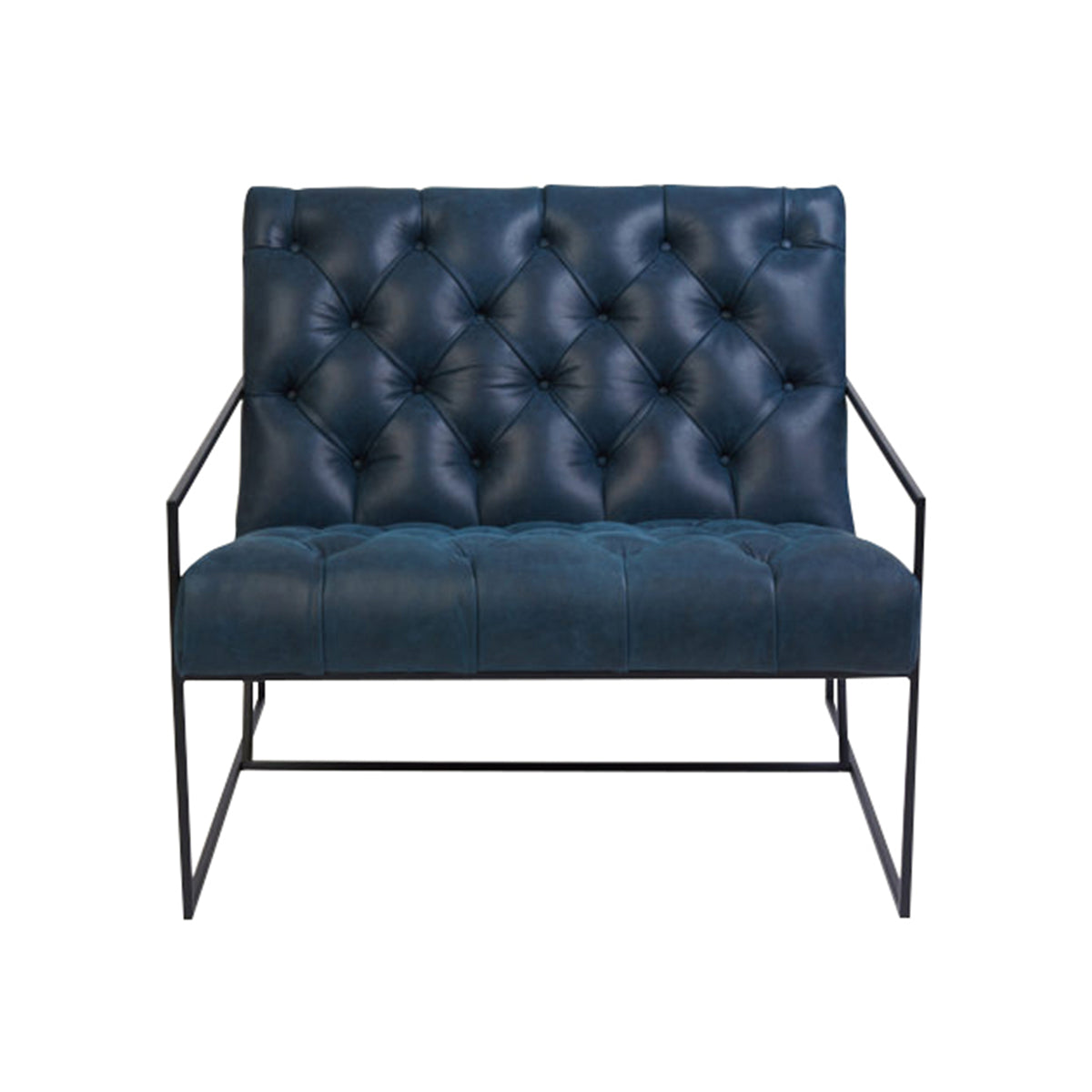 Sillón de Herrería y Capitonado Damen Negro SPAACIO Design Central